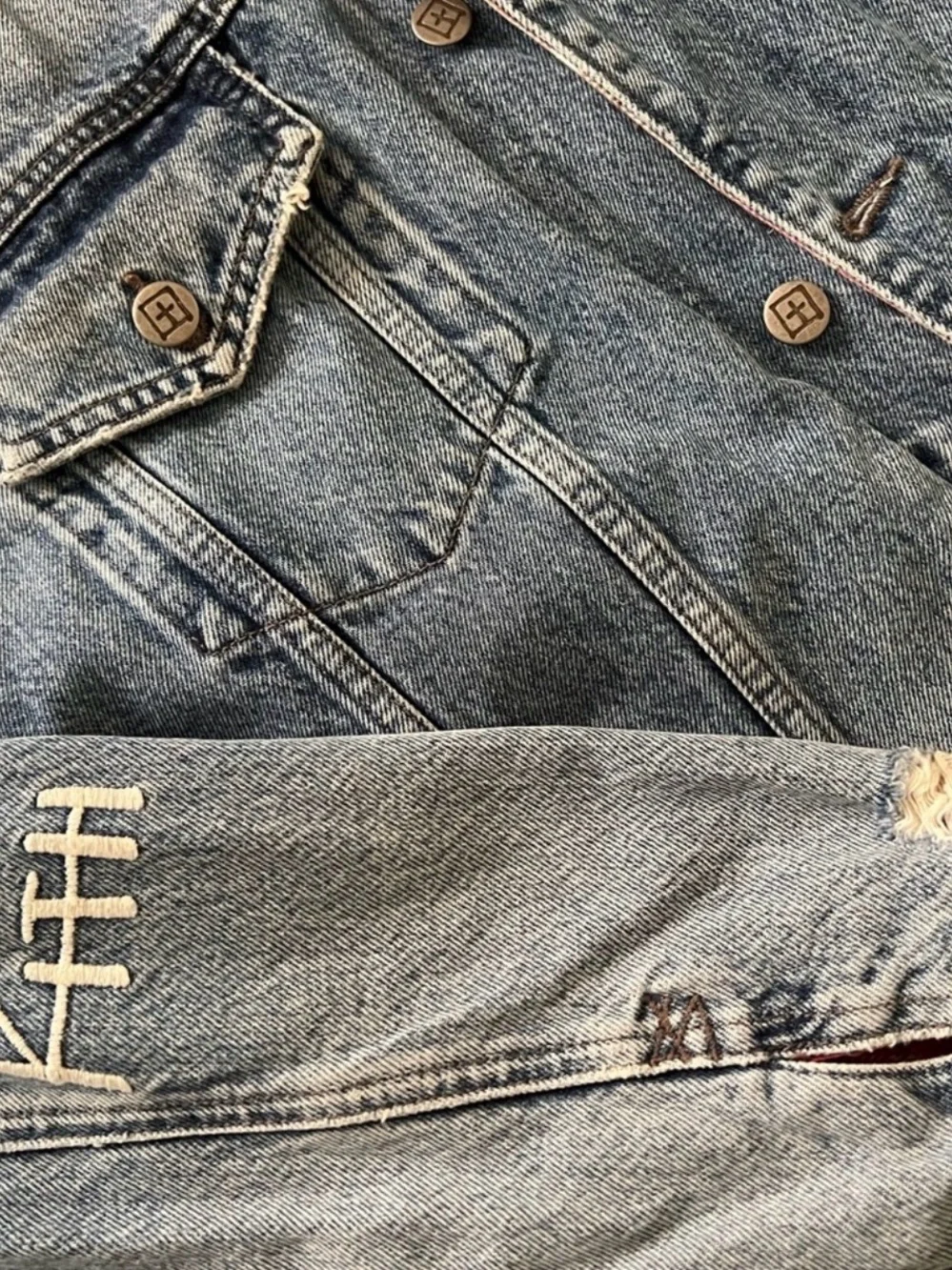 Ksubi Light Blue Denim Jacket with Black Brand Tag